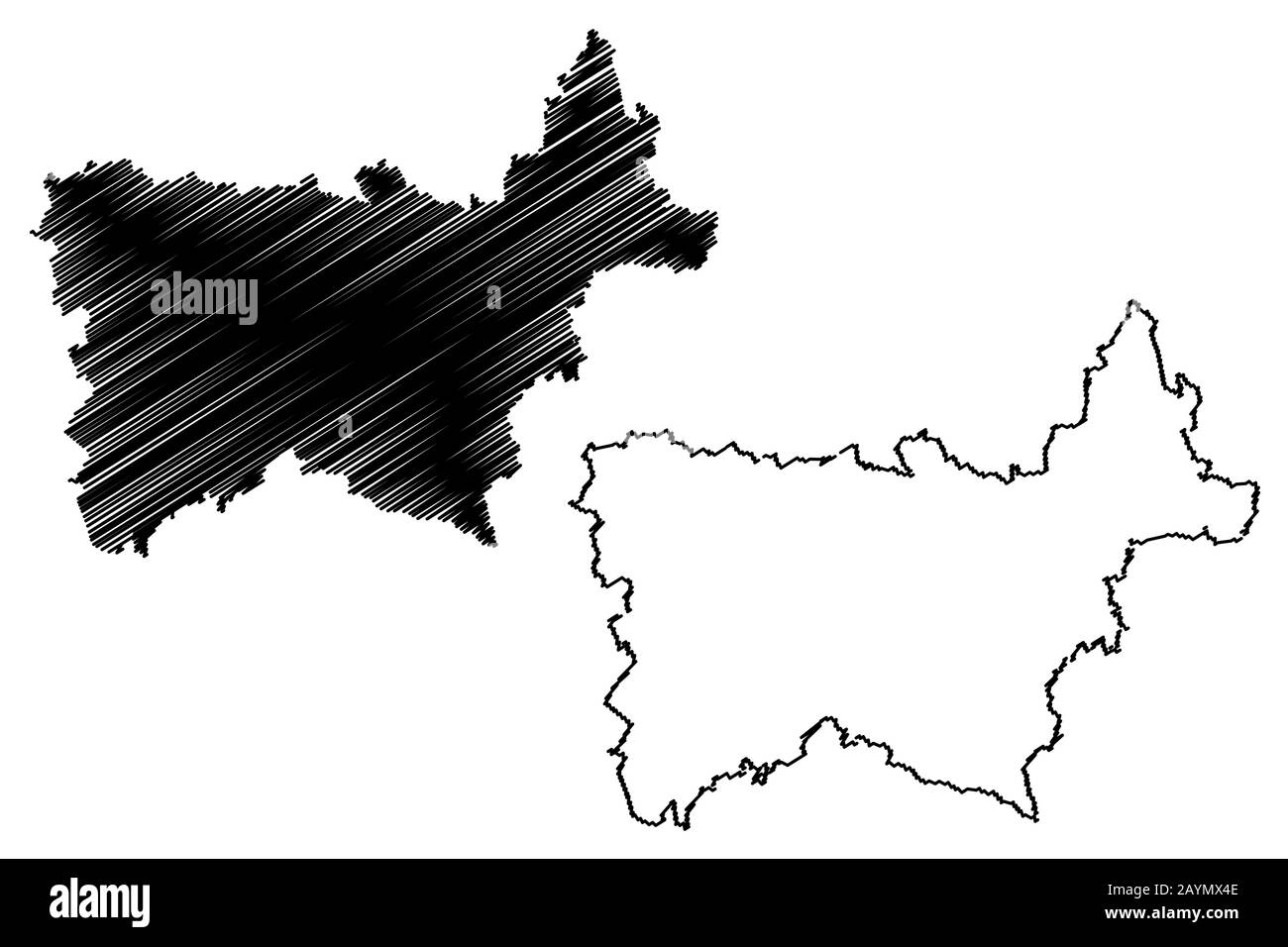 Voru Comté (République d'Estonie, les comtés de l'Estonie) map vector illustration, scribble sketch carte Vorumaa Illustration de Vecteur