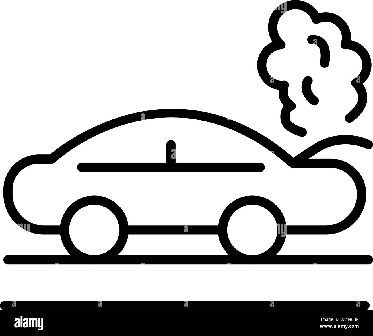 Icône de voiture cassée, style contour Illustration de Vecteur