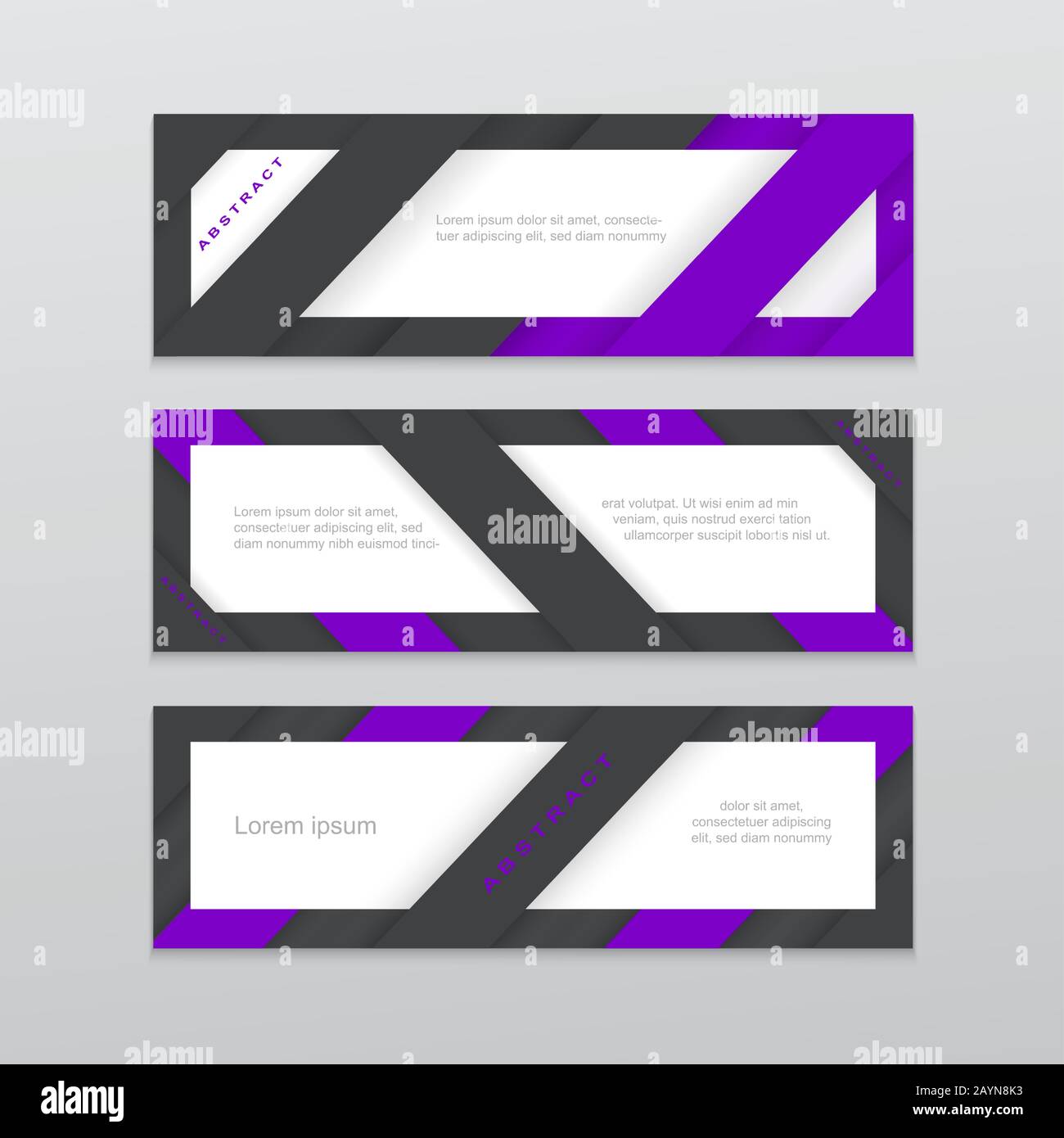 Bannières abstraites horizontales. Bannières Web vectorielles, conceptions dynamiques modernes. En couleur violet-noir. Illustration de Vecteur Bannières abstraites horizontales. Bannières Web vectorielles, conceptions dynamiques modernes. En couleur violet-noir. Illustration de Vecteur