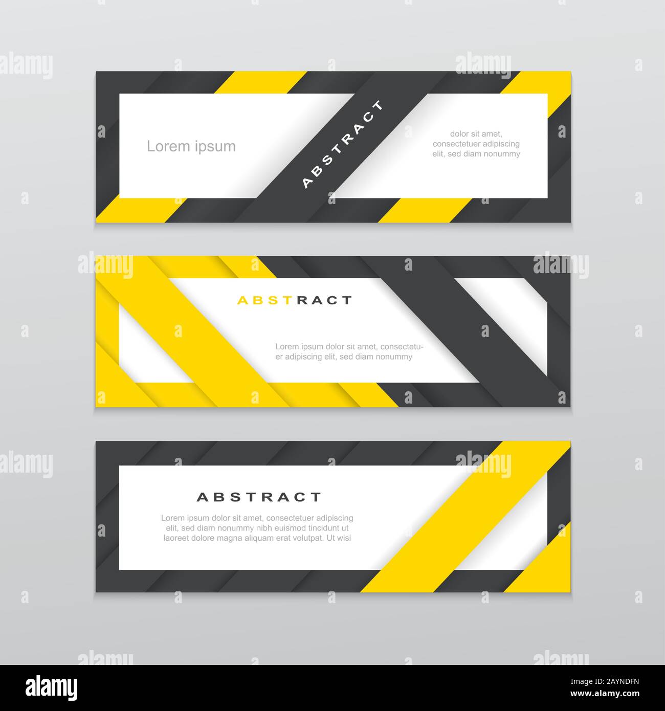 Bannières abstraites horizontales. Bannières Web vectorielles, conceptions dynamiques modernes. En couleur jaune-noir. Illustration de Vecteur Bannières abstraites horizontales. Bannières Web vectorielles, conceptions dynamiques modernes. En couleur jaune-noir. Illustration de Vecteur