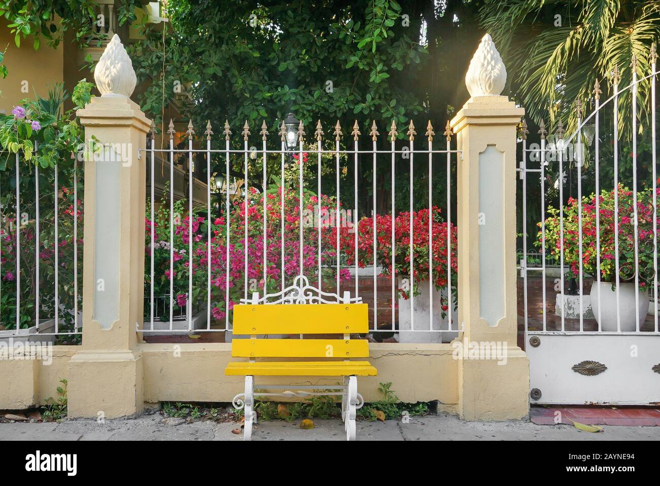 Vue sur la ville coloniale de la vieille ville de Cartagena de Las Indias, en Colombie, en Amérique latine. Banque D'Images