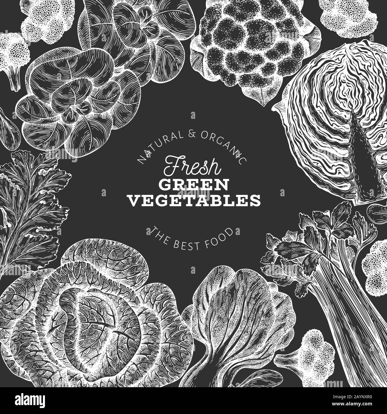 Motif légumes dessinés à la main. Modèle de bannière vectorielle d'aliments frais biologiques. Arrière-plan de légumes vintage. Illustrations botaniques de style gravé o Illustration de Vecteur