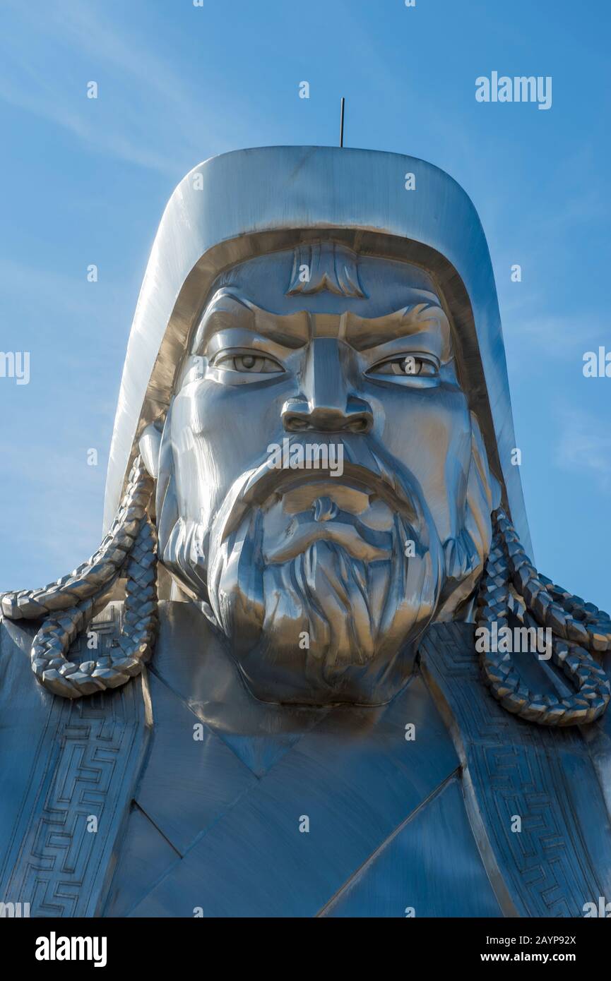 Près de la statue équestre Gengis Khan (130 pieds de hauteur), qui fait partie Du Complexe de la statue Gengis Khan sur la rive de la rivière Tuul à Tso Banque D'Images