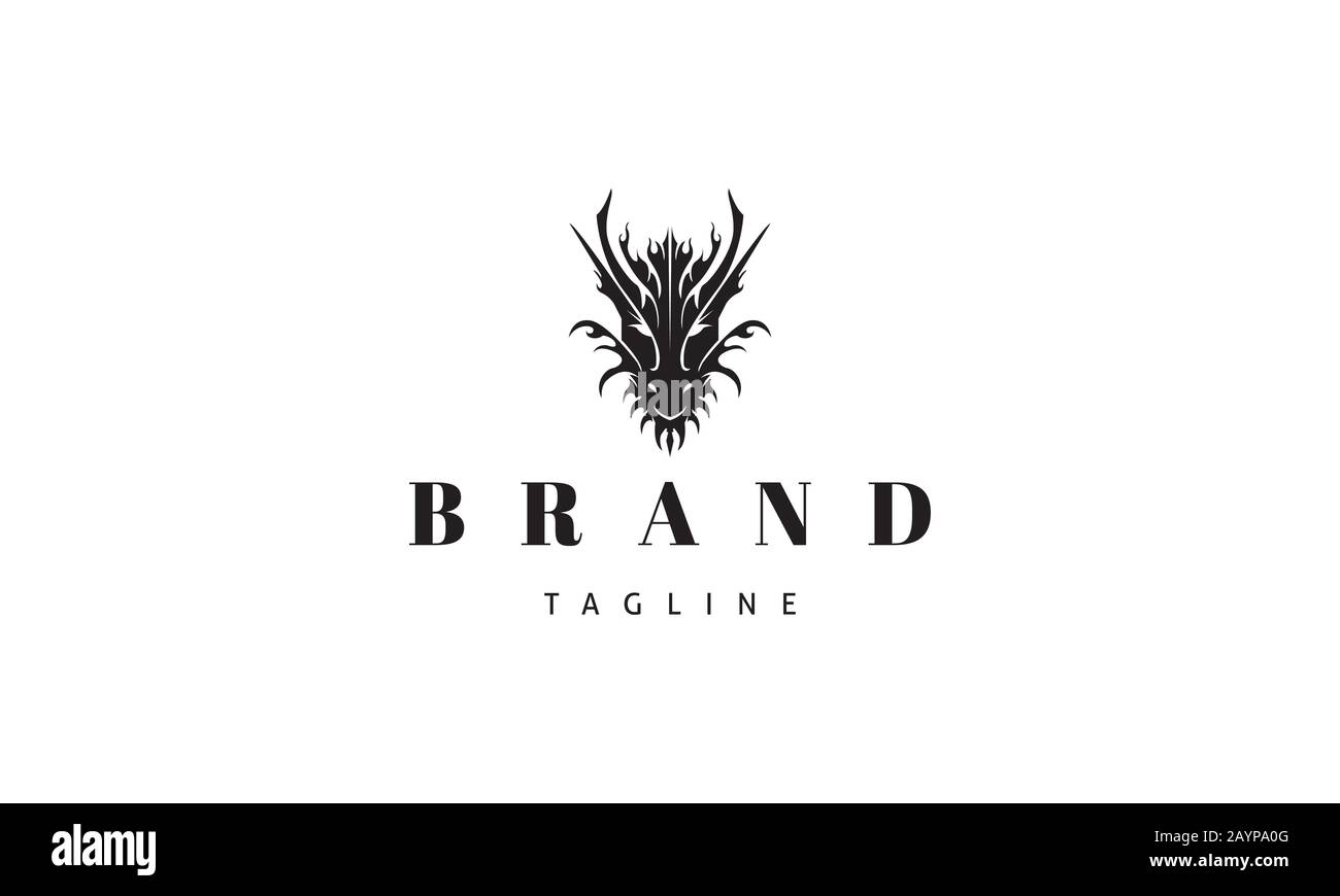 Logo vectoriel sur lequel une image abstraite d'une tête de dragon. Illustration de Vecteur