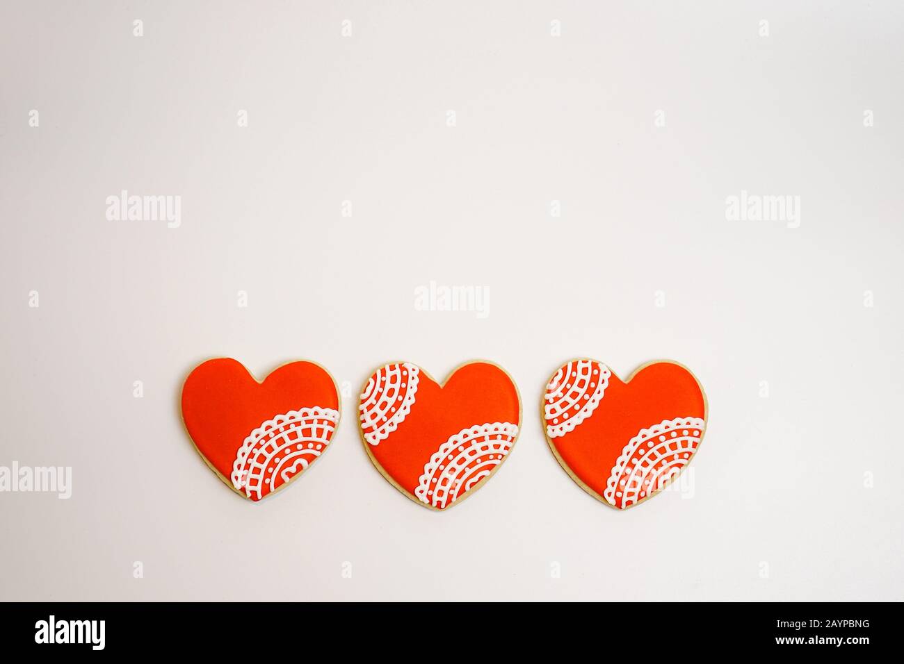Biscuits de sucre en forme de coeur Banque D'Images