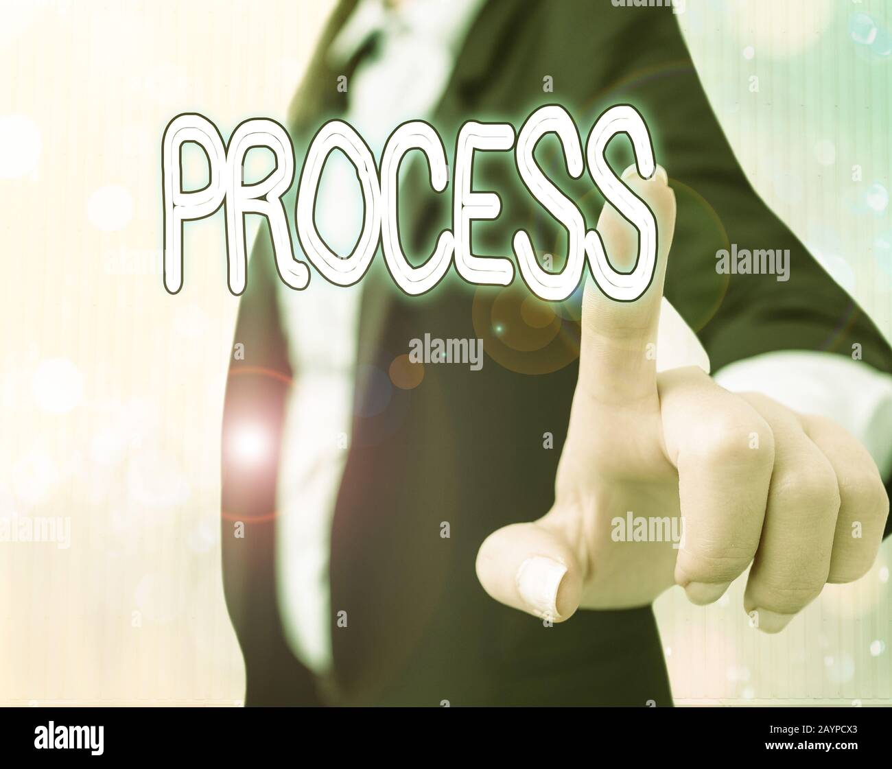 Signe de texte indiquant le processus. Texte photo d'entreprise procédures standard pour gérer un système de règles de travail particulier Banque D'Images