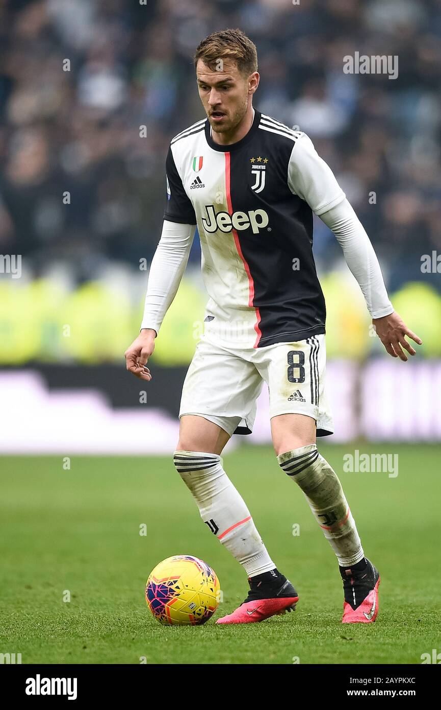 Turin, Italie - 16 février 2020: Aaron Ramsey de Juventus FC en action pendant le match de football de la série A entre Juventus FC et Brescia Calcio. Crédit: Nicolò Campo/Alay Live News Banque D'Images