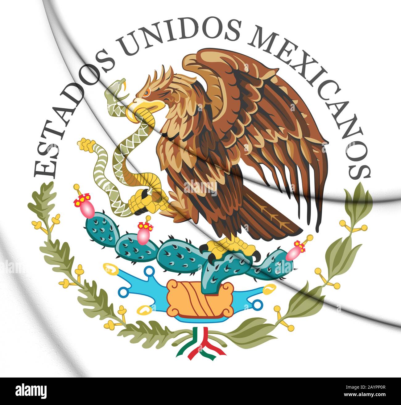Sceau du gouvernement mexicain. Illustration tridimensionnelle. Banque D'Images