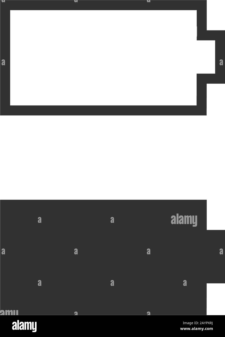 Icône simple noir et blanc de la batterie bonne pour l'interface téléphonique. Illustration vectorielle de stock isolée Illustration de Vecteur