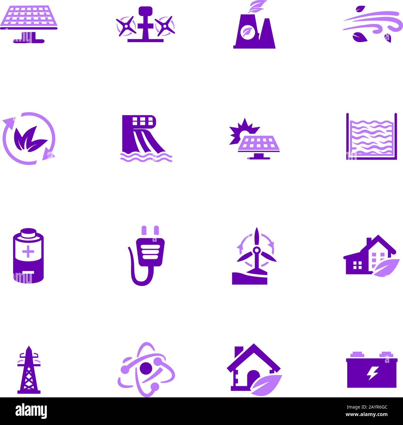 Alternative Energy icons set Illustration de Vecteur