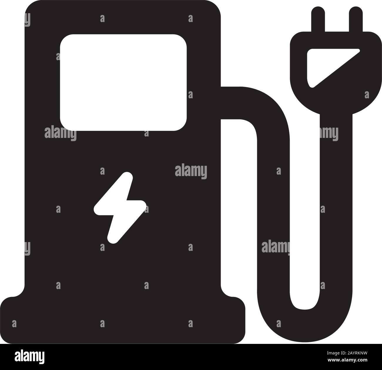 icône de la station de charge (véhicule électrique ) Illustration de Vecteur