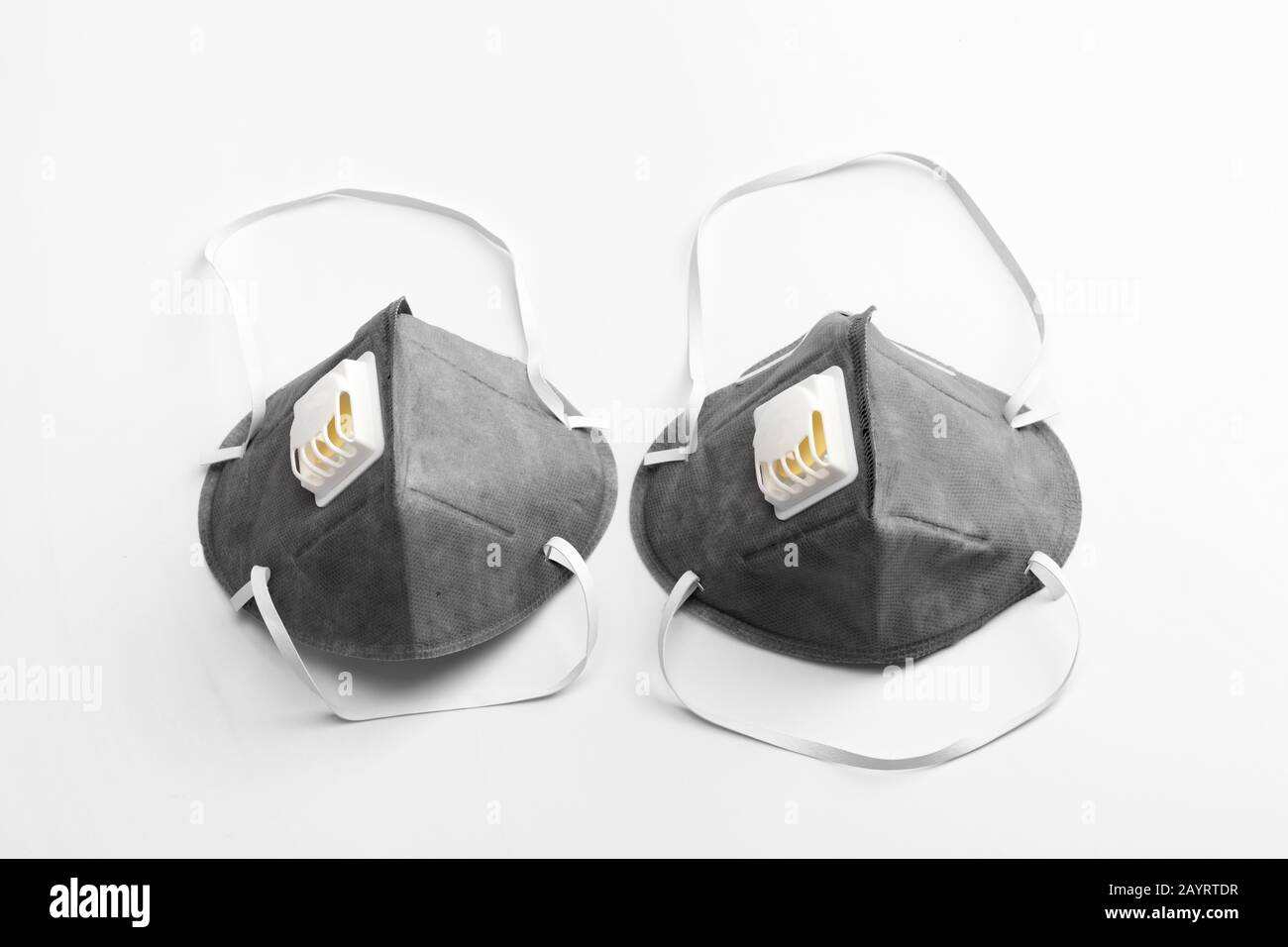 Masque anti-virus avec valve respiratoire. Banque D'Images