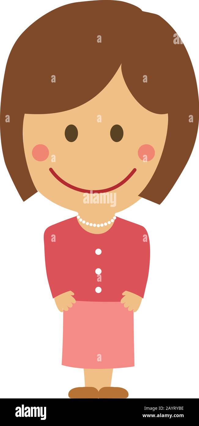 Illustration vectorielle jeune femme déformée ( japonais, asiatique, mère, maman) Illustration de Vecteur