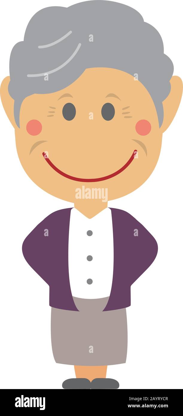 Illustration vectorielle homme déformée ( grand-mère,femme âgée) Illustration de Vecteur