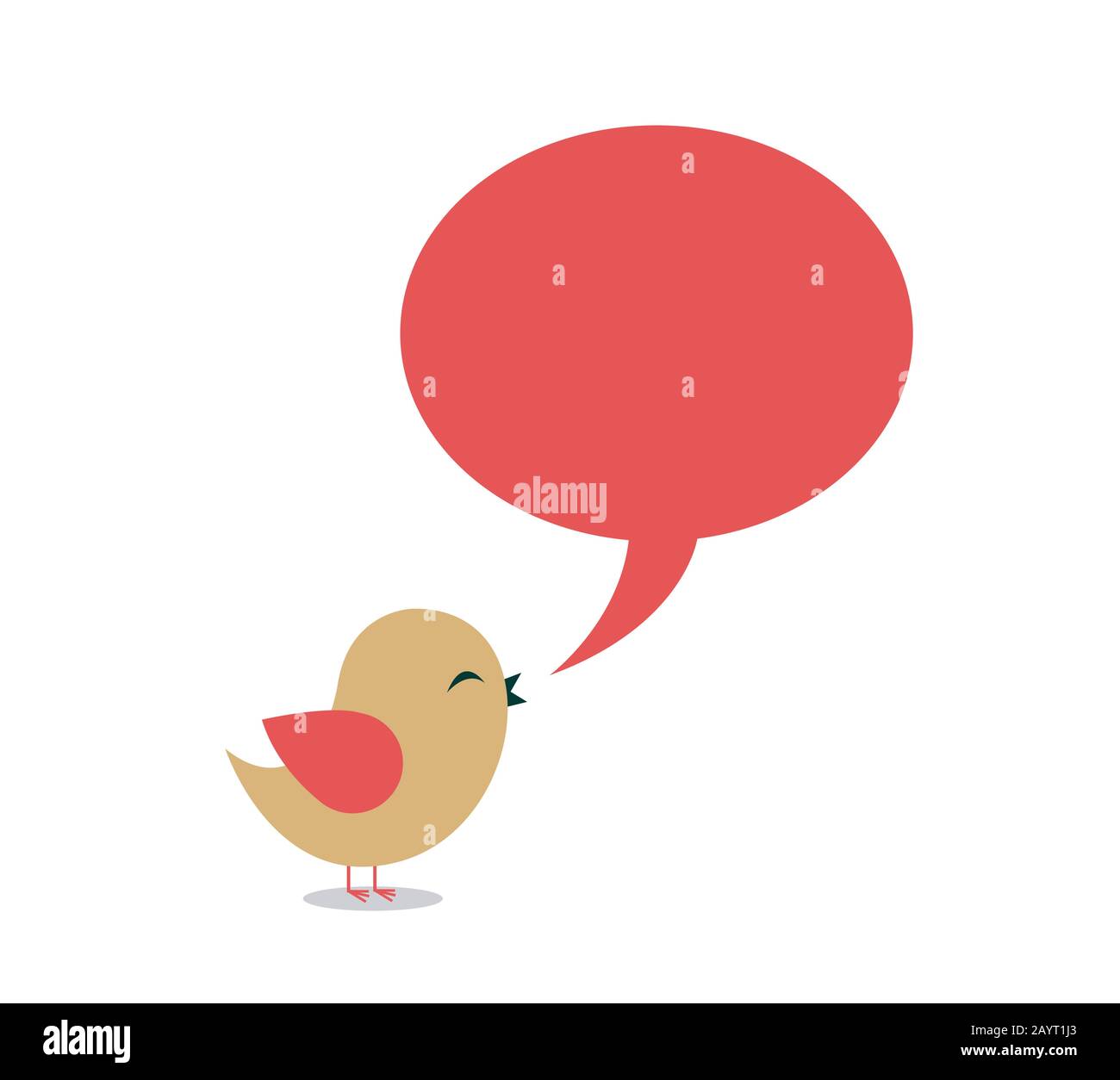 Oiseau avec bulle de conversation Illustration de Vecteur