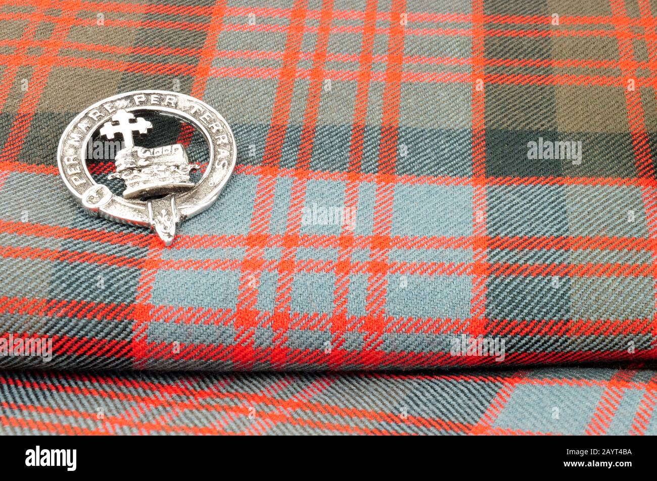 Tissu traditionnel écossais MacDonald style clan tartan laine Banque D'Images