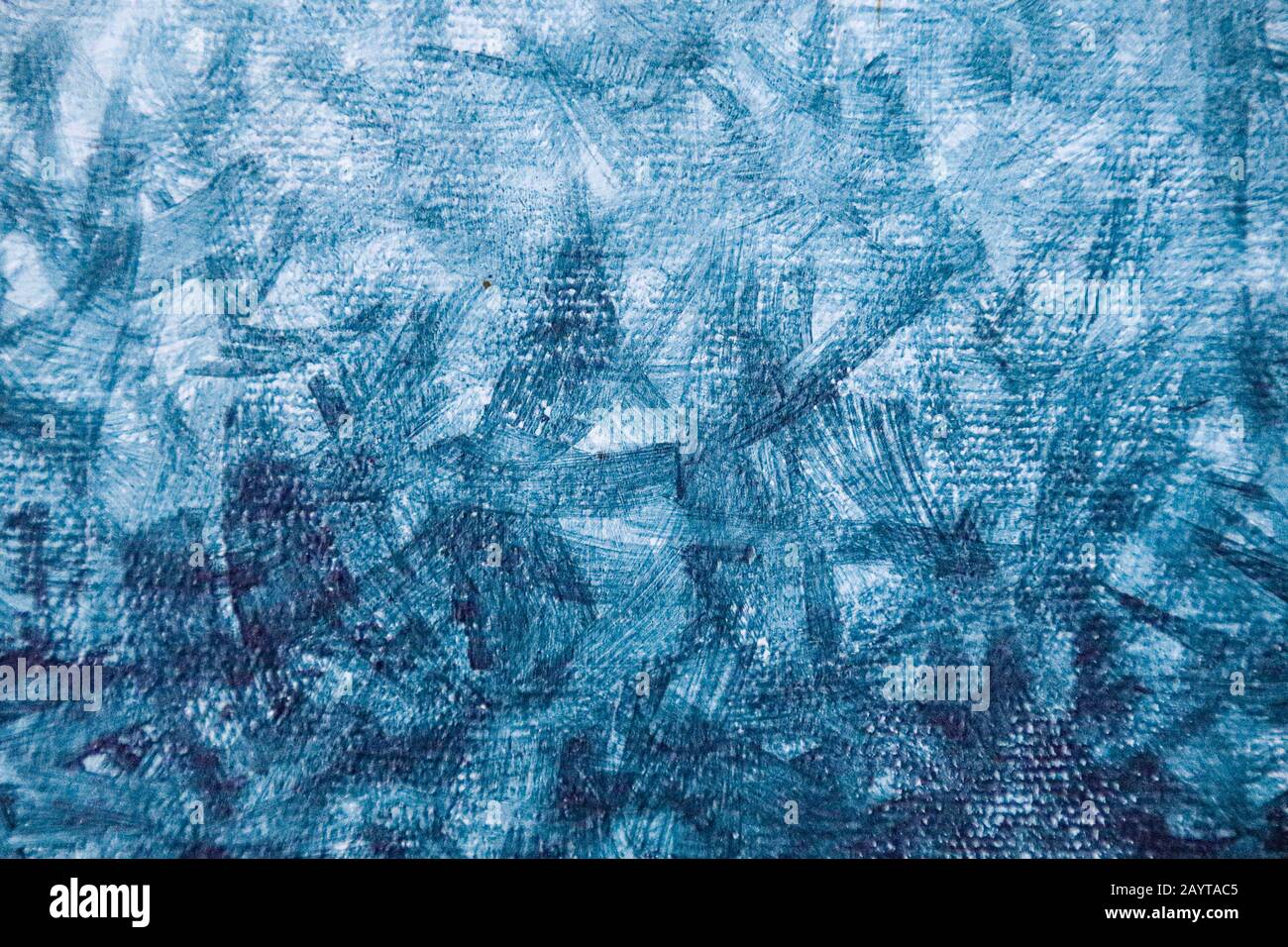 Peinture acrylique bleue sur toile Banque D'Images