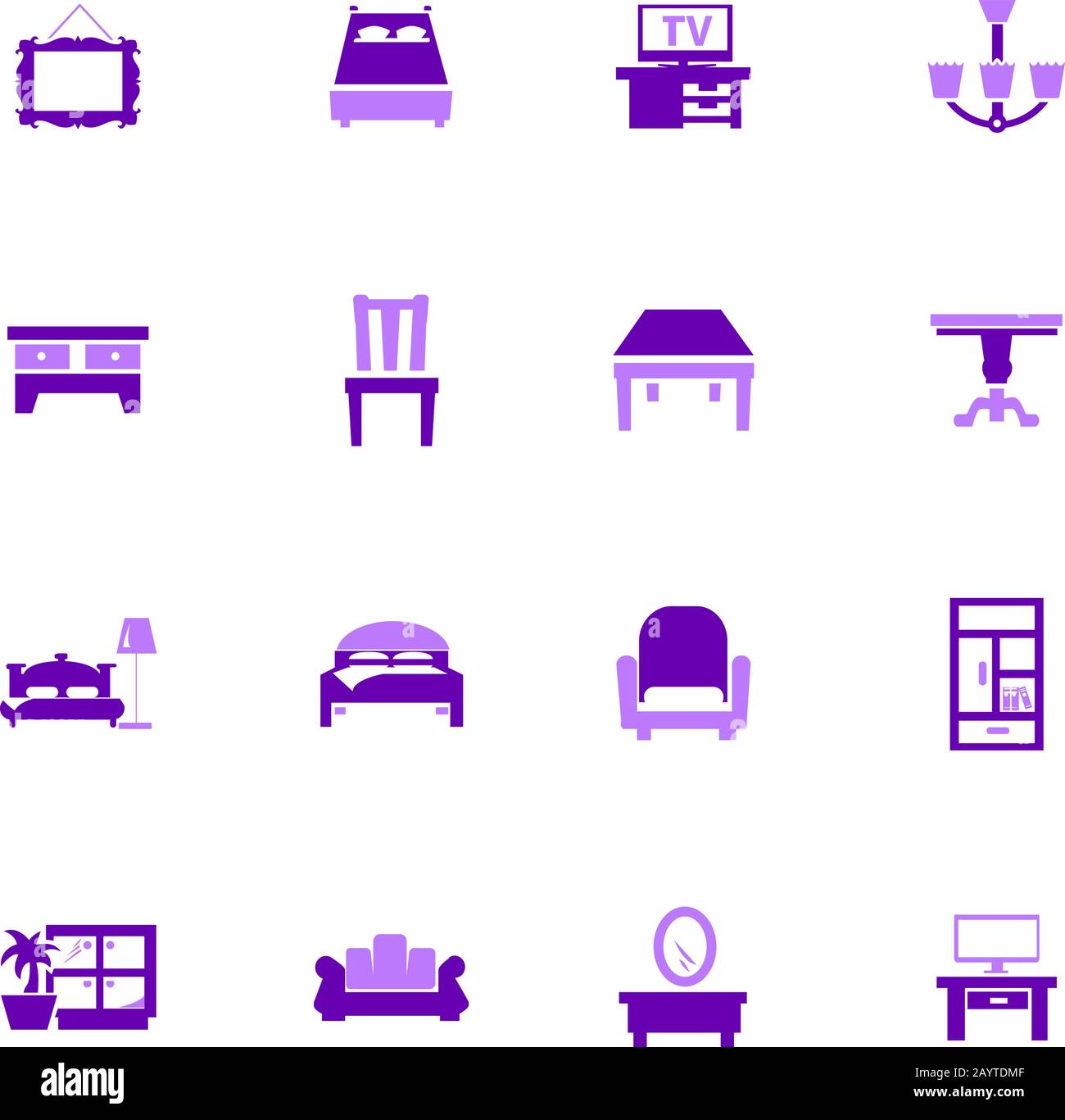 Vector icons Set de meubles Illustration de Vecteur