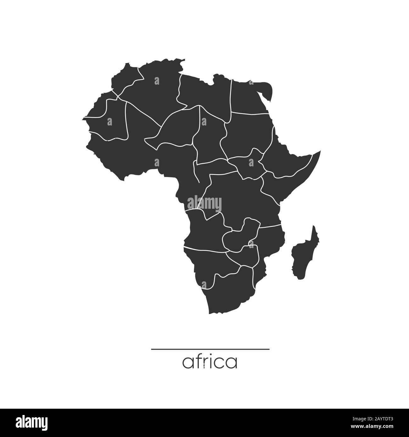 Carte de l'Afrique. Icône continent Afrique monochrome. Vecteur Illustration de Vecteur