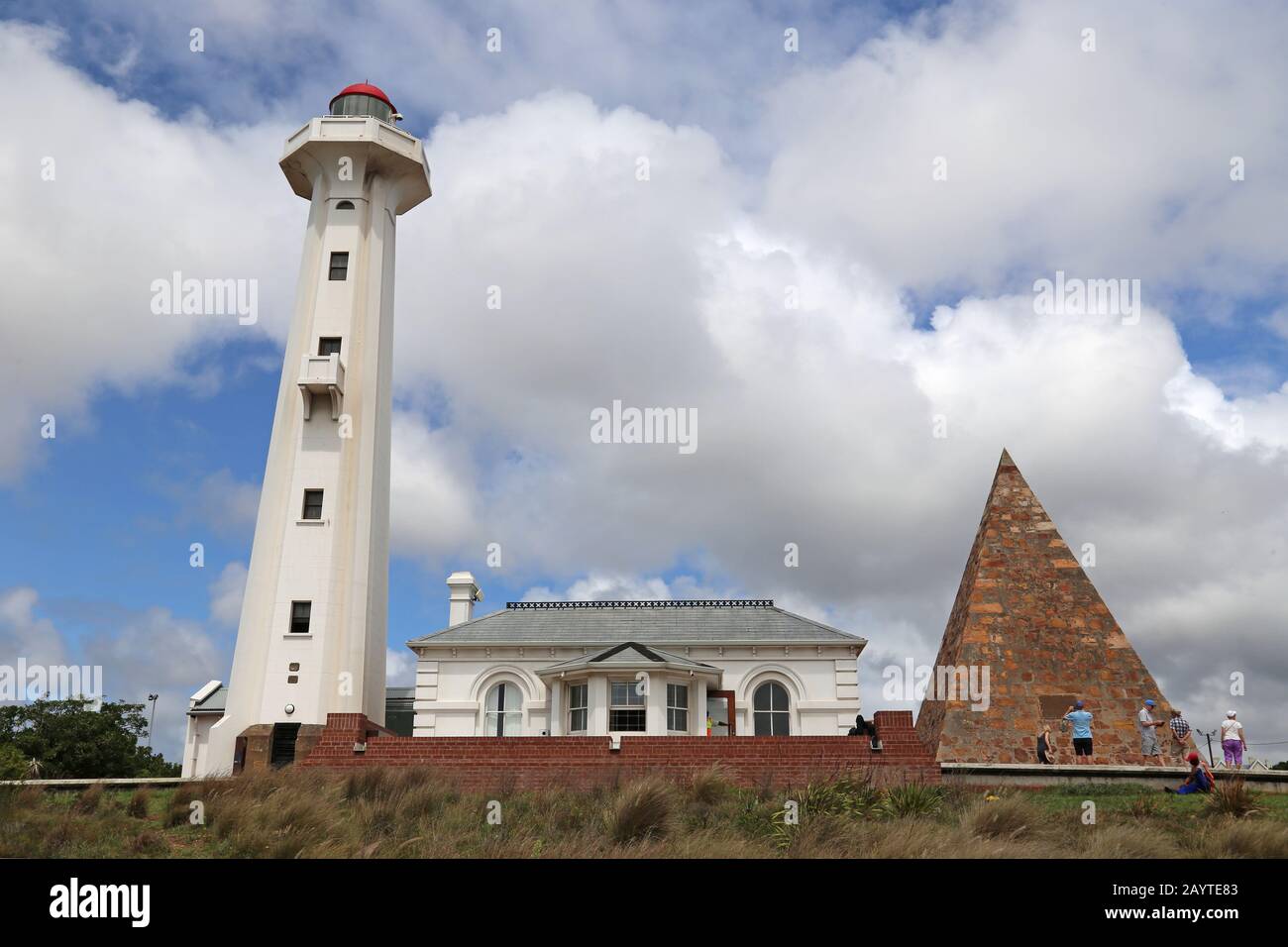 Phare Et Pyramide, Réserve Donkin, Port Elizabeth, Baie Nelson Mandela, Province Du Cap Oriental, Afrique Du Sud Banque D'Images