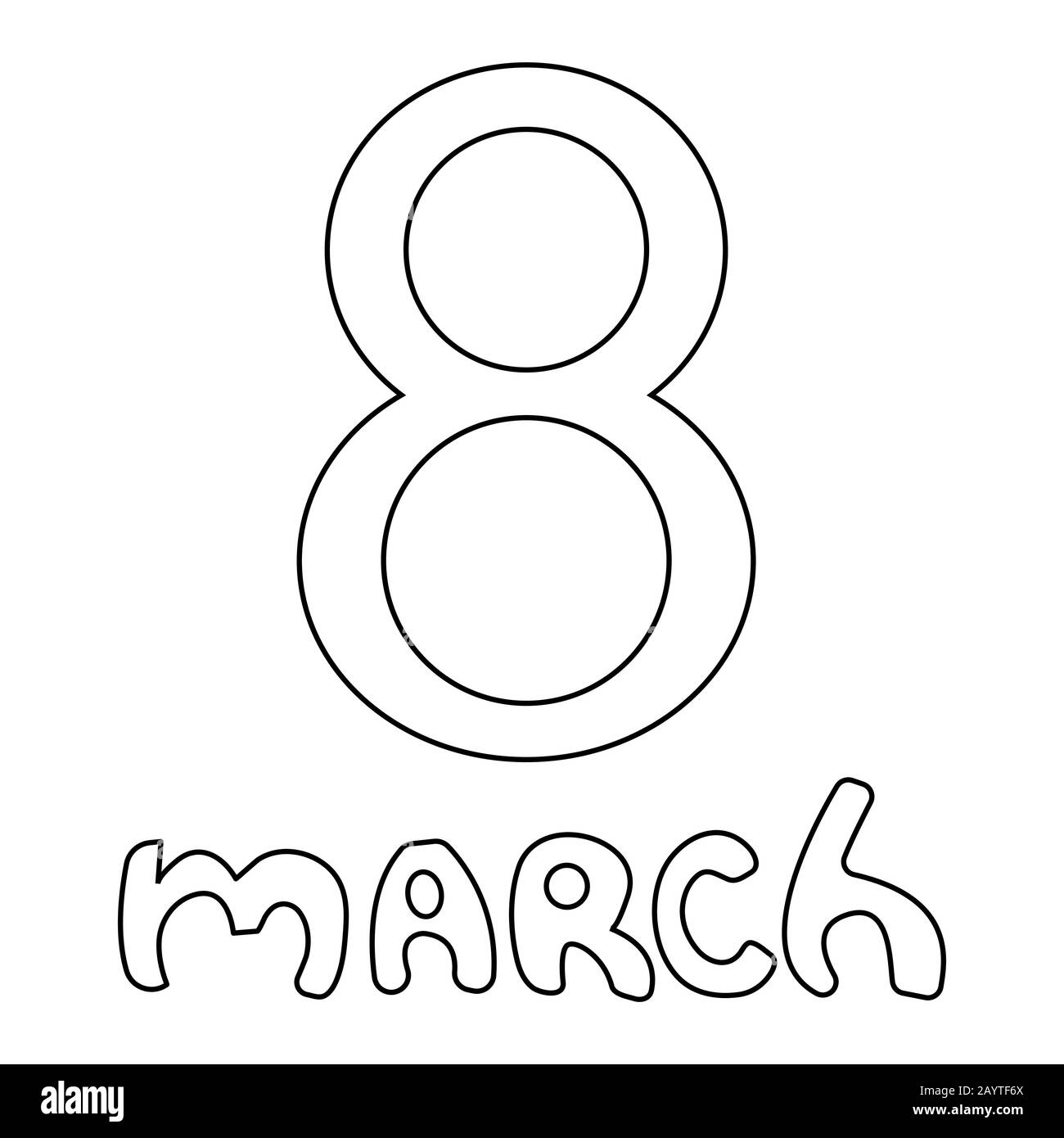 motif de la journée pour femme. 8 mars. arrière-plan blanc illustration vectorielle isolée du contour du stock Illustration de Vecteur