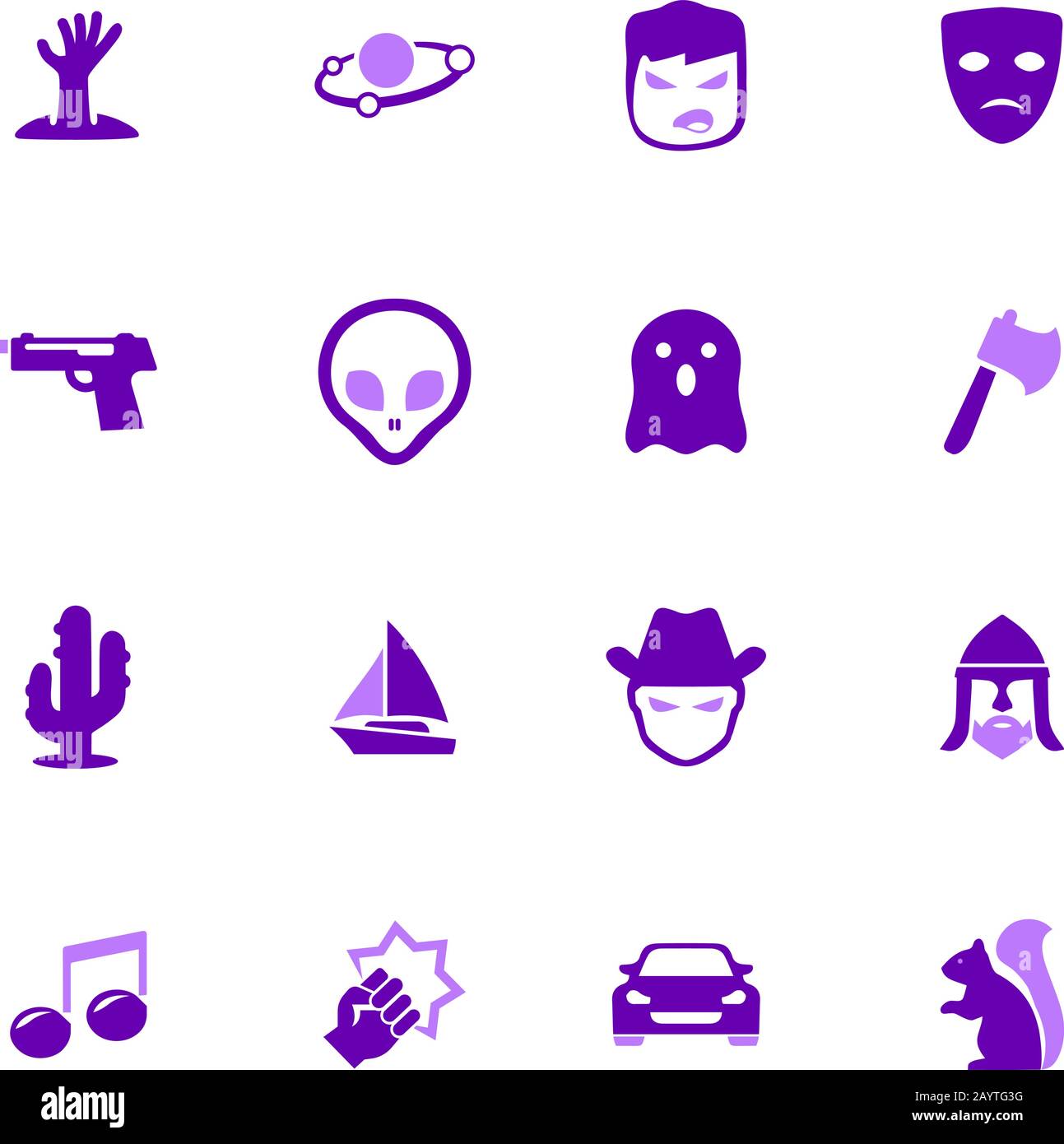 Les genres du cinéma icons set Illustration de Vecteur