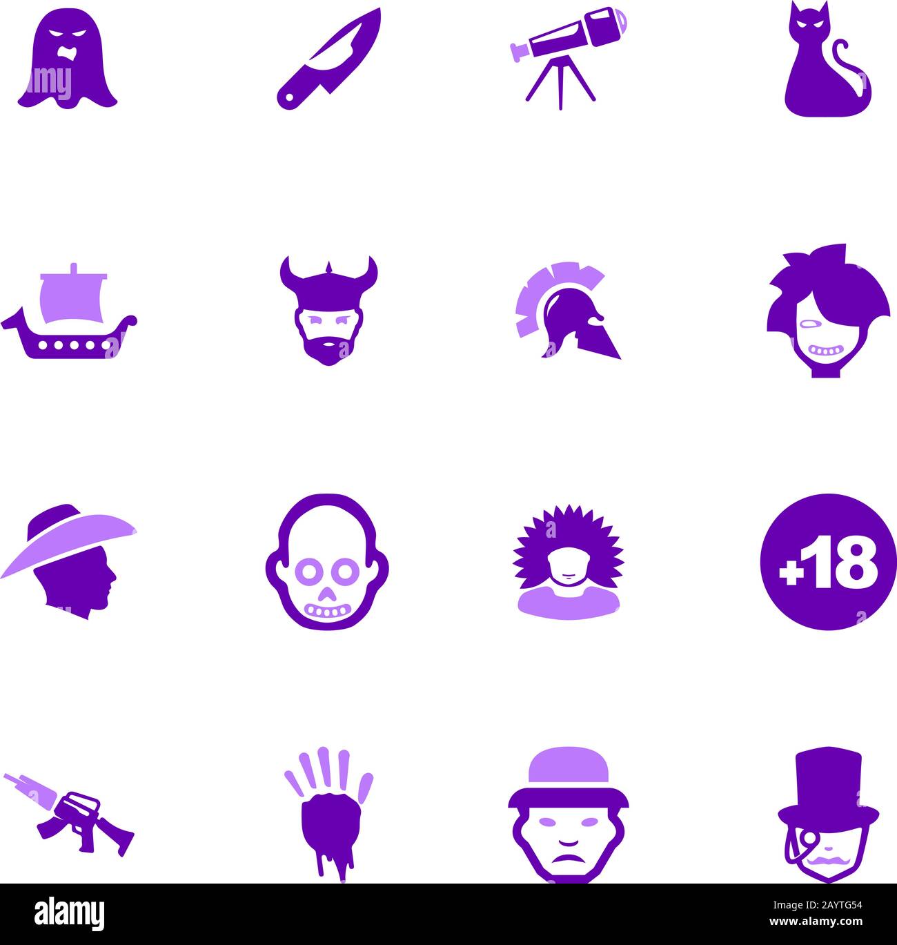 Les genres du cinéma icons set Illustration de Vecteur