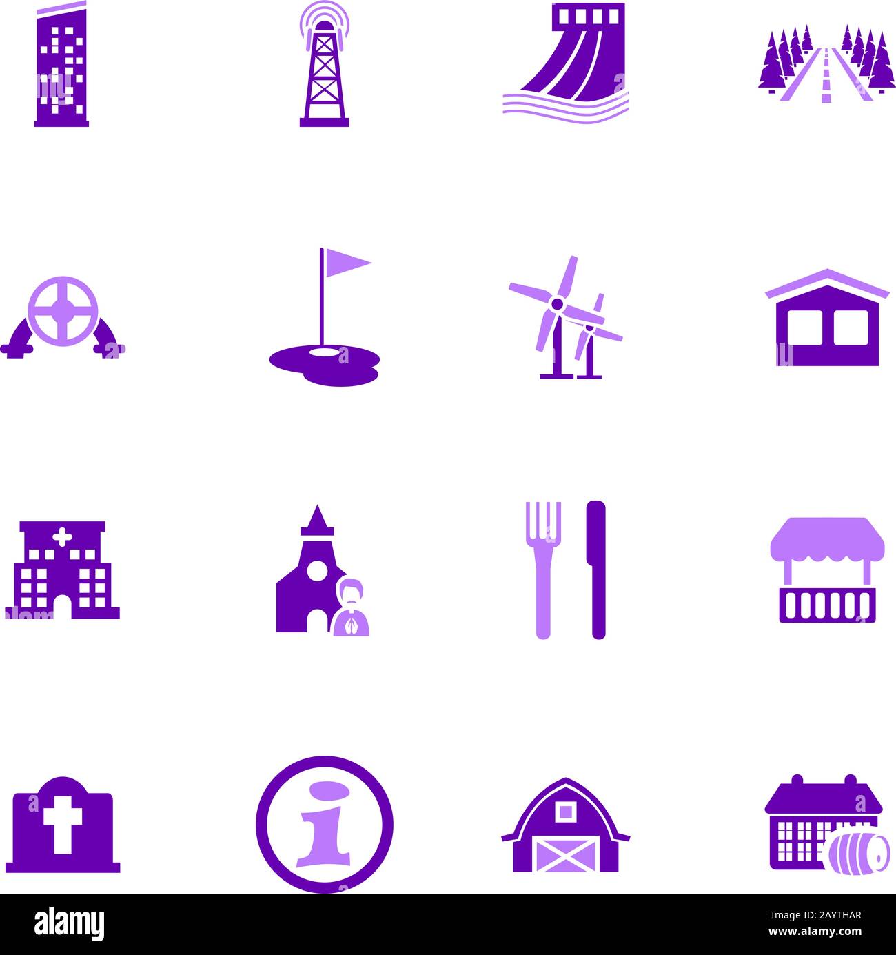 Infrastructure ville / de la ville icons set Illustration de Vecteur