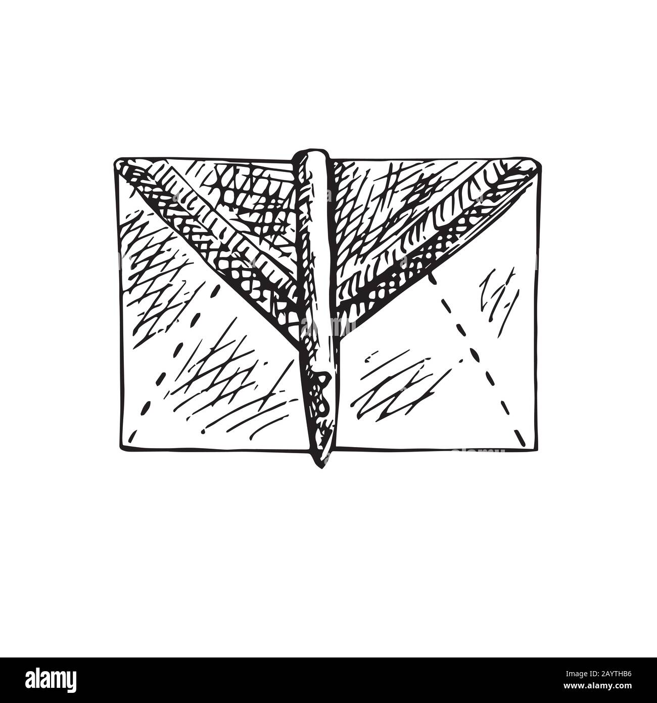 Pochette (enveloppe), dessin manuel isolé, dessin noir et blanc, dessin,  illustration Photo Stock - Alamy