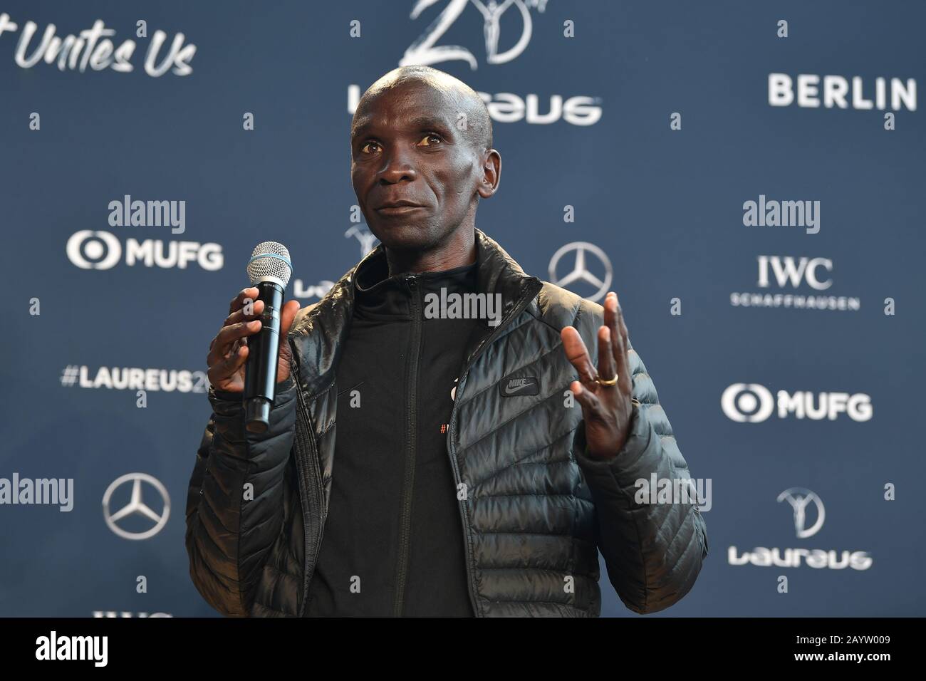 Berlin, Allemagne. 17 février 2020. Eliud Kipchoge (Laureus Sportsmen de l'année 2019) Laureus Olympians Press Event. GES/Laureus World Sports Awards 2020, Berlin, 17 février 2020 | usage global crédit: DPA/Alay Live News Banque D'Images