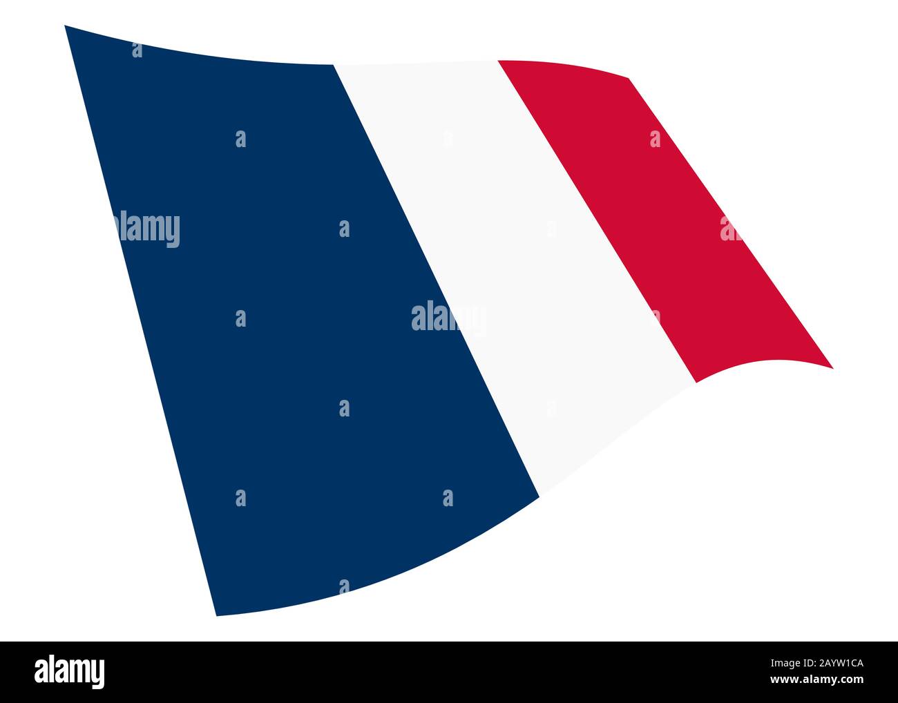 Un graphique du drapeau de la France isolé sur blanc avec le chemin de découpe Banque D'Images
