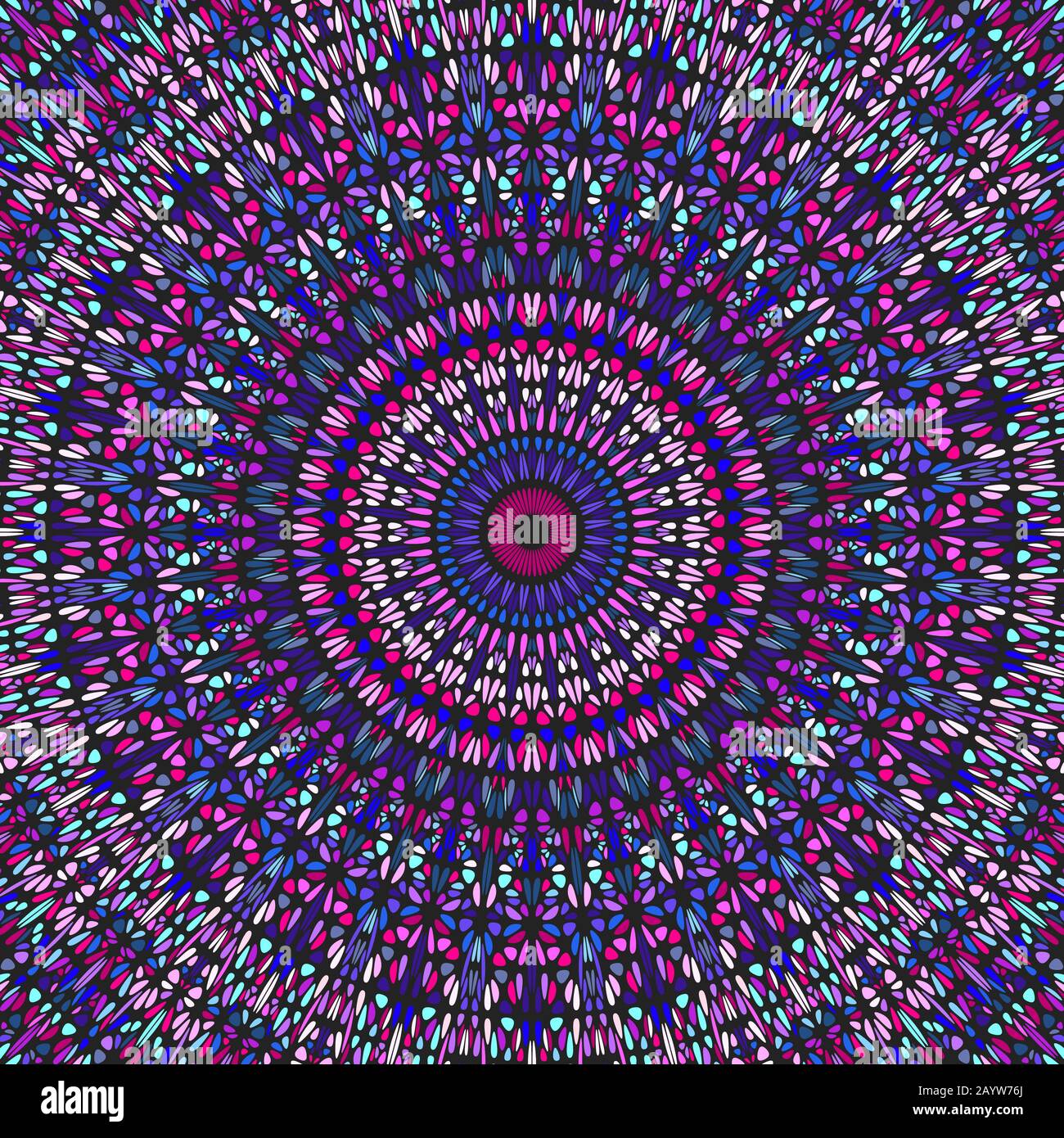 Psychédélique fleur ornement mandala fond - abstrait hypnotique coloré floral circulaire design vectoriel Illustration de Vecteur