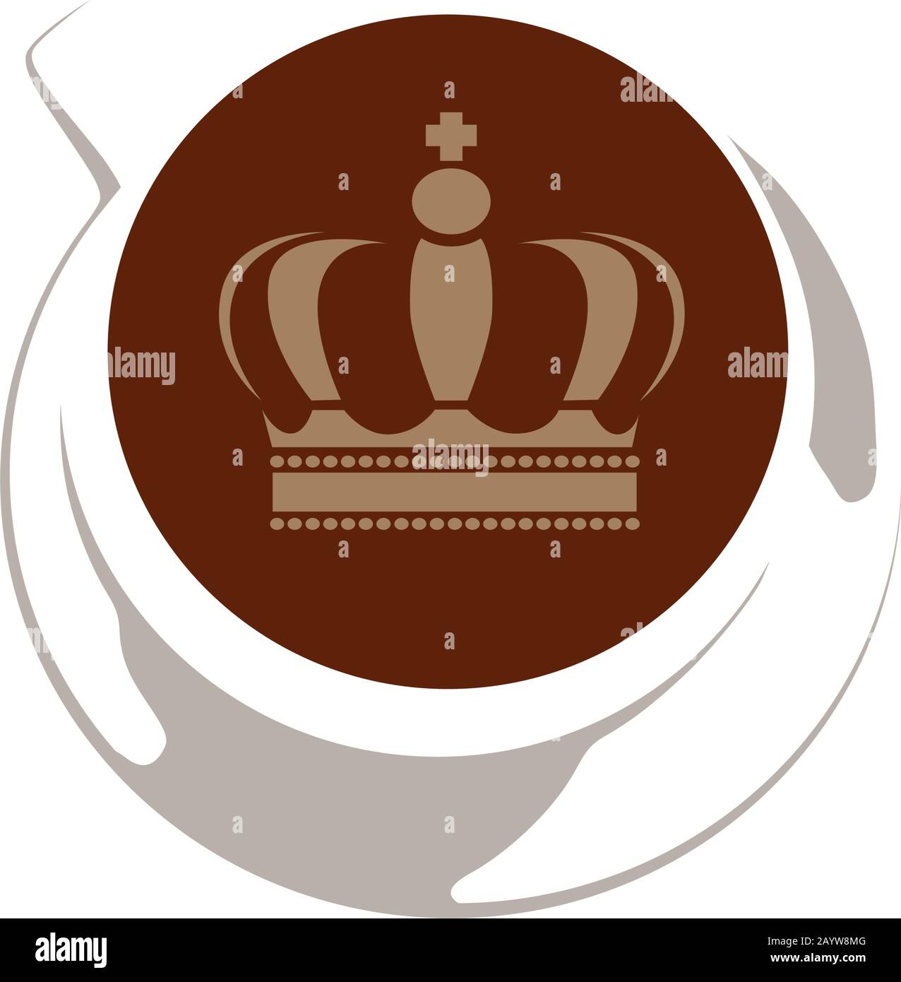 couronne de roi à l'intérieur de la tasse de café Illustration de Vecteur