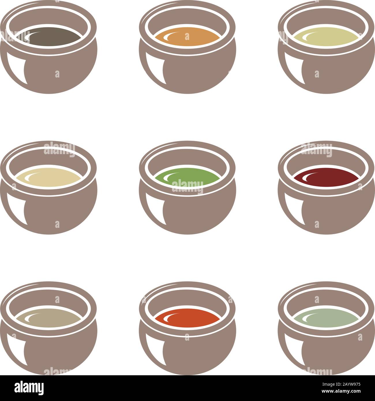 plats à soupe colorés Illustration de Vecteur