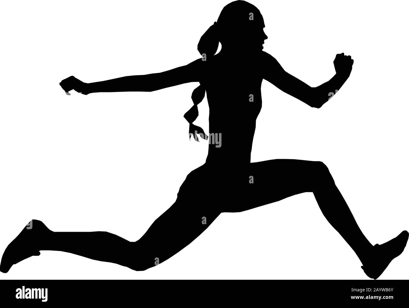 pull athlète femmes triple saut noir silhouette Illustration de Vecteur