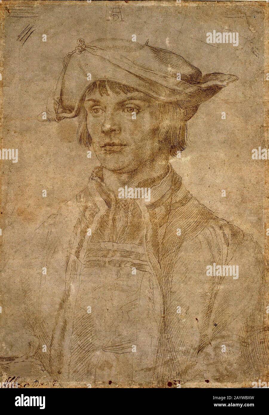 Portrait de Lucas van Leyden. Musée : Musée Des Beaux-Arts, Lille. Auteur: Albrecht Dürer. Banque D'Images