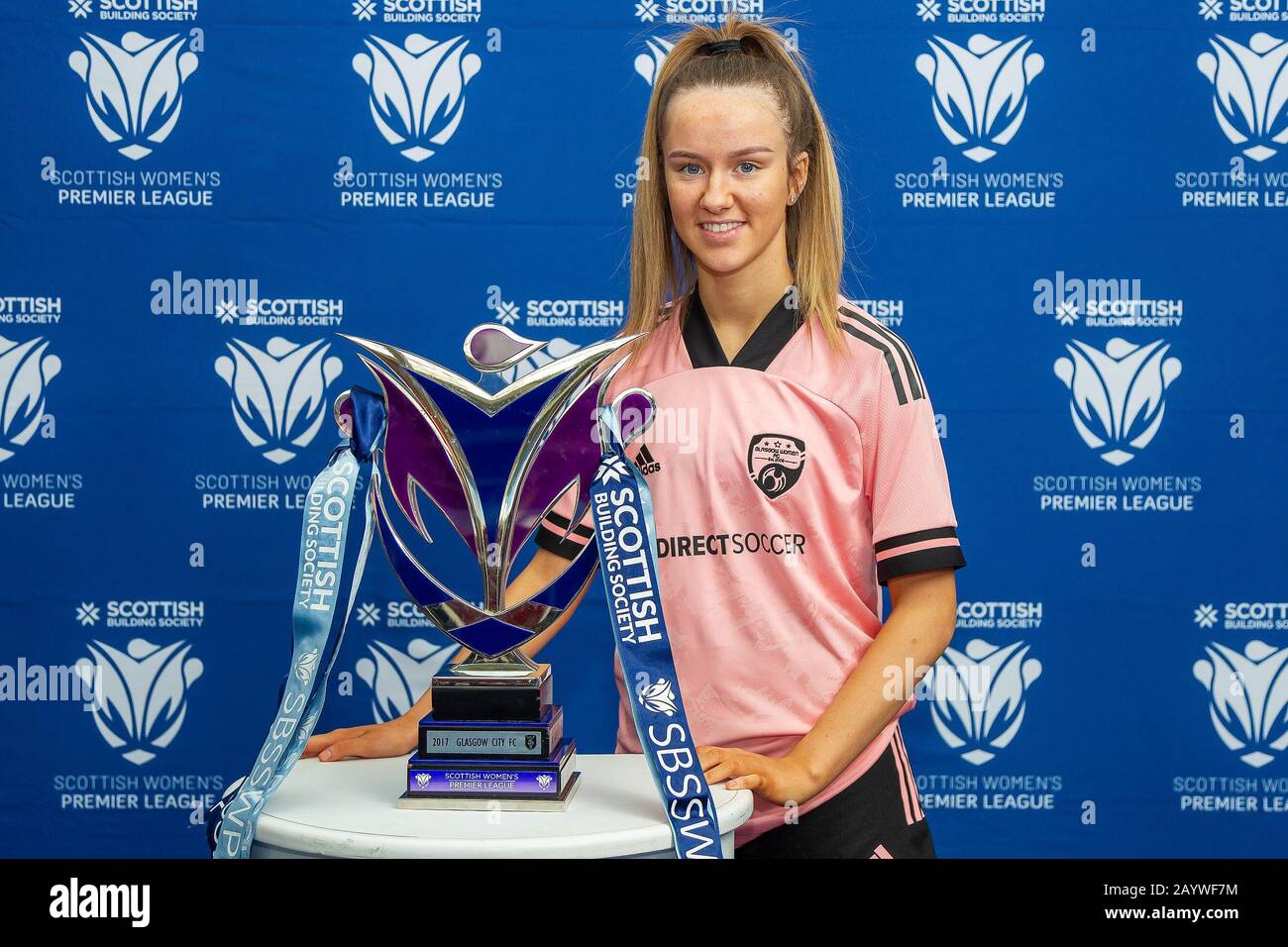 Glasgow, Royaume-Uni. 17 février 2020. Lucy Ronald De Glasgow WomeN'S Fc Lors Du Lancement De La Scottish Building Society Scottish WomeN'S Premier League Season Au Stade National, Hampden Park, Glasgow, Lundi 17 Février 2020 | Crédit Colin Poultney/Alay Live News Banque D'Images