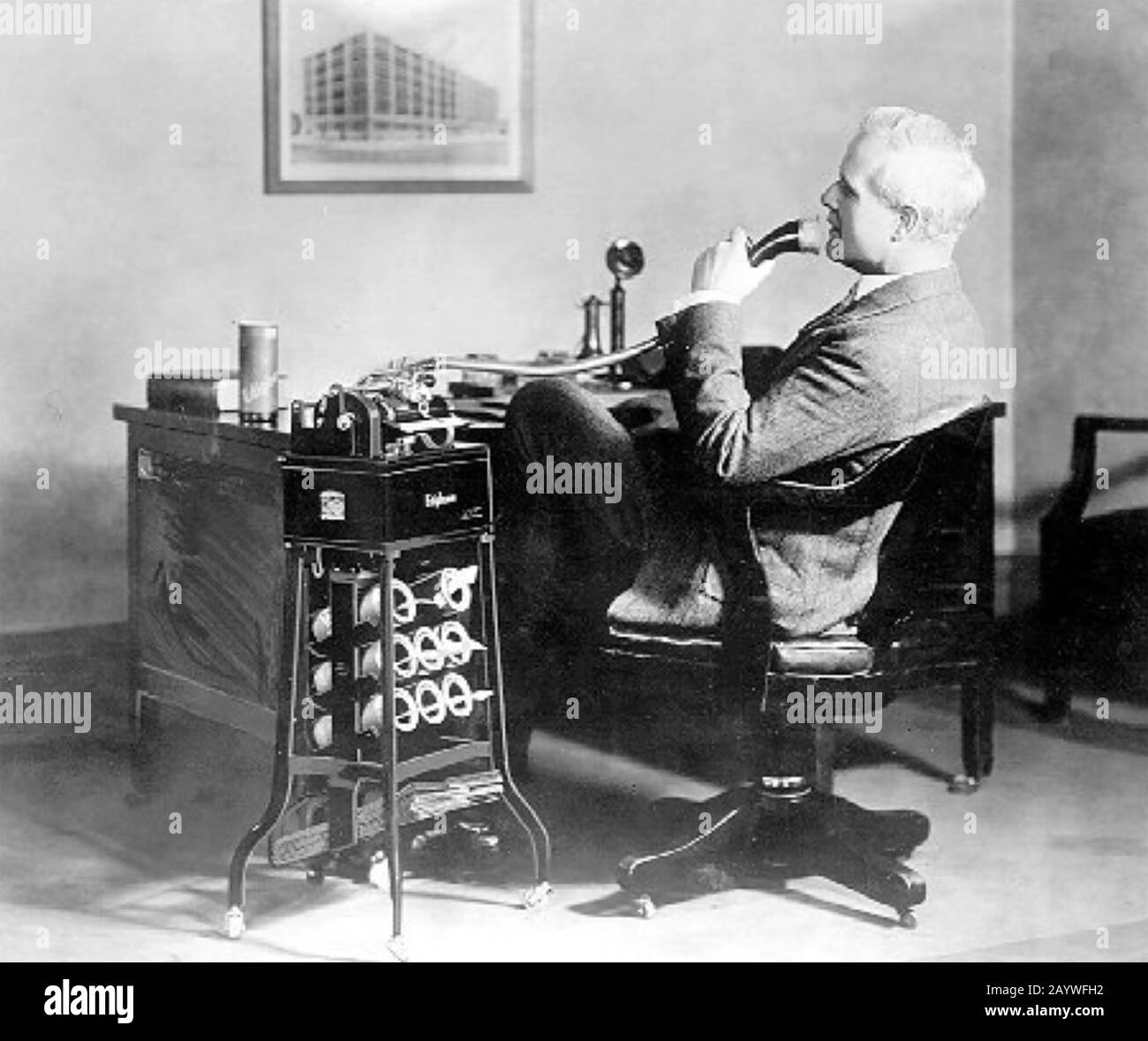 Dicter LA MACHINE vers 1930 à l'aide de cylindres de cire à enregistrer Banque D'Images