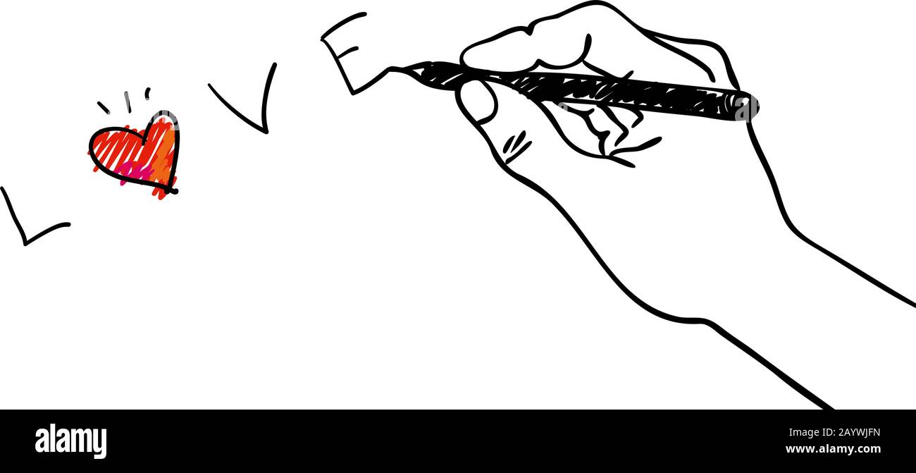 Donnez-lui son coeur - écriture De La Main amour avec un coeur rouge décoratif mignon - dessin à la main illustration vectorielle pour bannières, cartes-pour la Saint-Valentin, mariage Illustration de Vecteur Donnez-lui son coeur - écriture De La Main amour avec un coeur rouge décoratif mignon - dessin à la main illustration vectorielle pour bannières, cartes-pour la Saint-Valentin, mariage Illustration de Vecteur