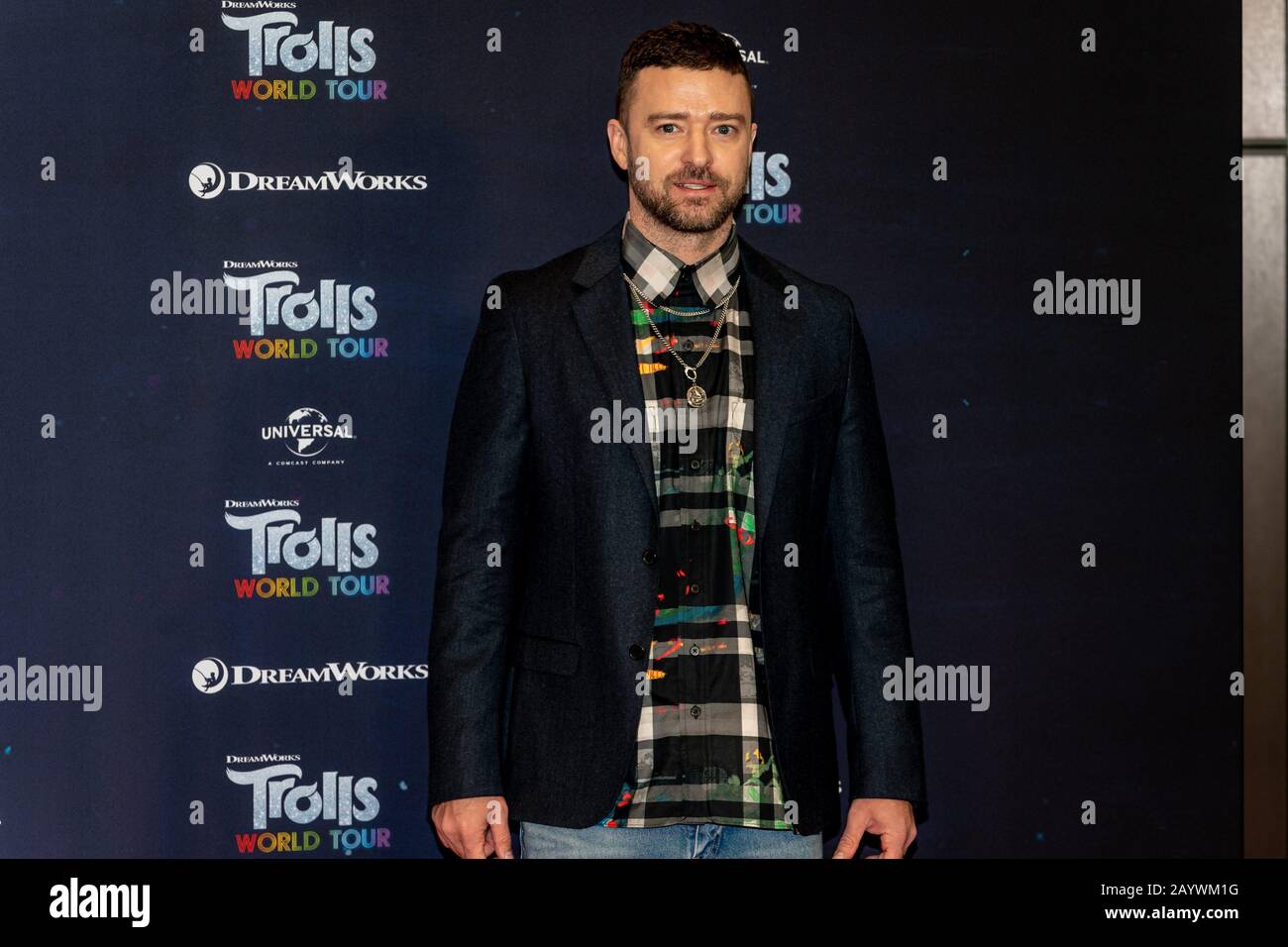 Berlin, Allemagne. 17 février 2020. 17.02.2020, Justin Timberlake au photocaleux pour le film Tour du monde de Trolls à l'hôtel Waldorf Astoria de Berlin. Le nouveau film d'animation de DreamWorks animation, distribué par Universal Pictures International Germany, sera lancé dans tout le pays le 23 avril 2020 dans les cinémas allemands. | utilisation dans le monde crédit: DPA Picture Alliance/Alay Live News Banque D'Images