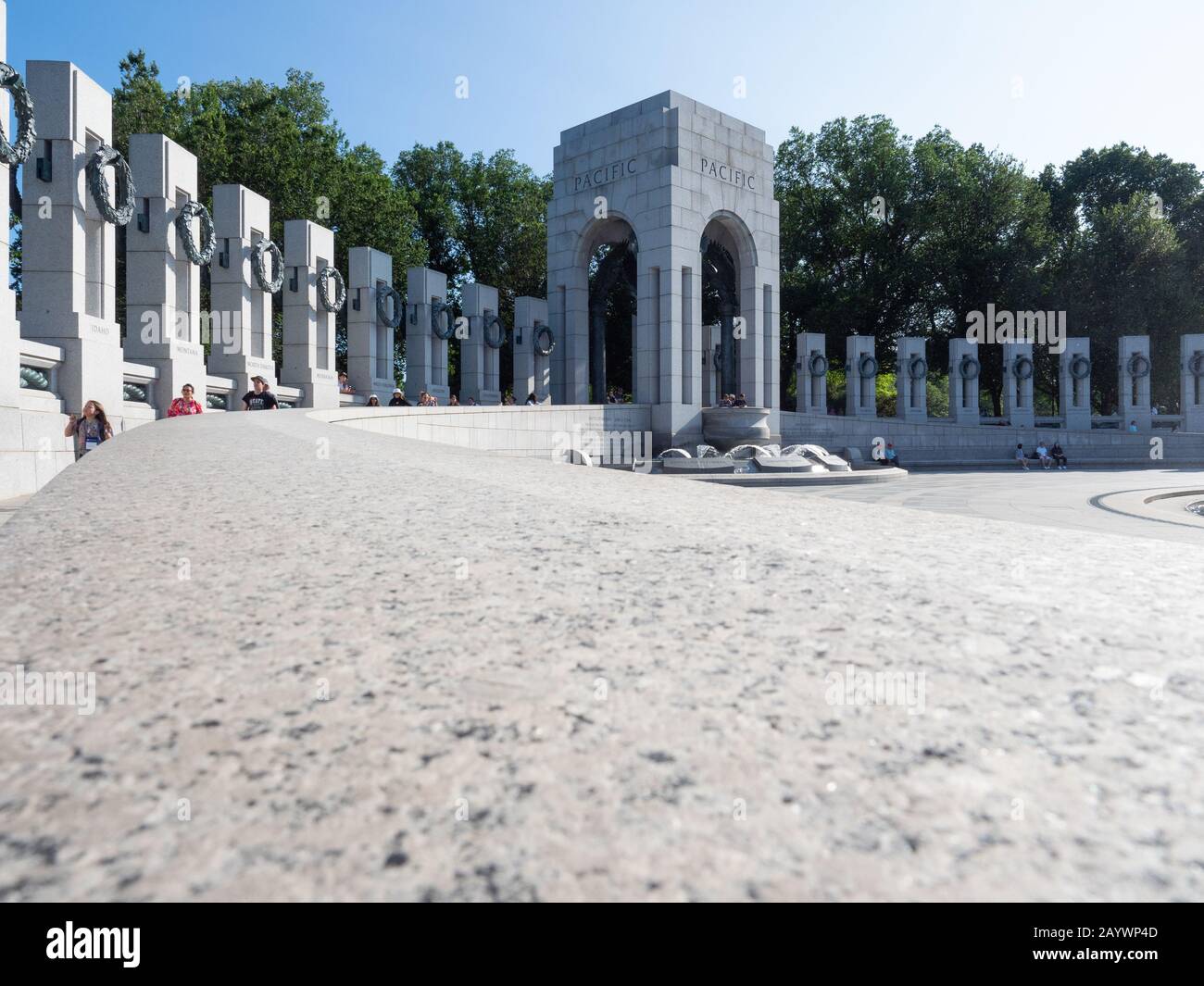 Grand angle du Mémorial de la seconde Guerre mondiale. Banque D'Images