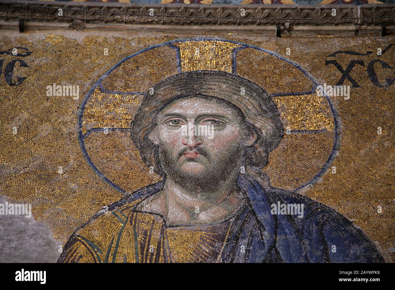 Turquie. Istanbul. Sainte-Sophie. Thèse Du Christ Pantocrator. xiie ou xiiie siècle. Banque D'Images