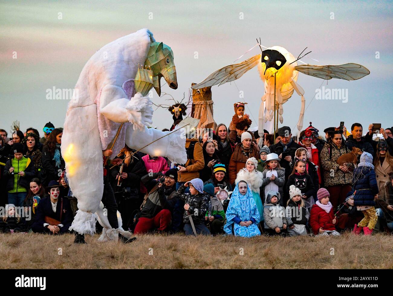 Unetice, République Tchèque. 15 février 2020. Les promenades traditionnelles de carnaval de Roztoky près de Prague à Unetice, République tchèque, le samedi 15 février 2020. Crédit: Roman Vondous/Ctk Photo/Alay Live News Banque D'Images