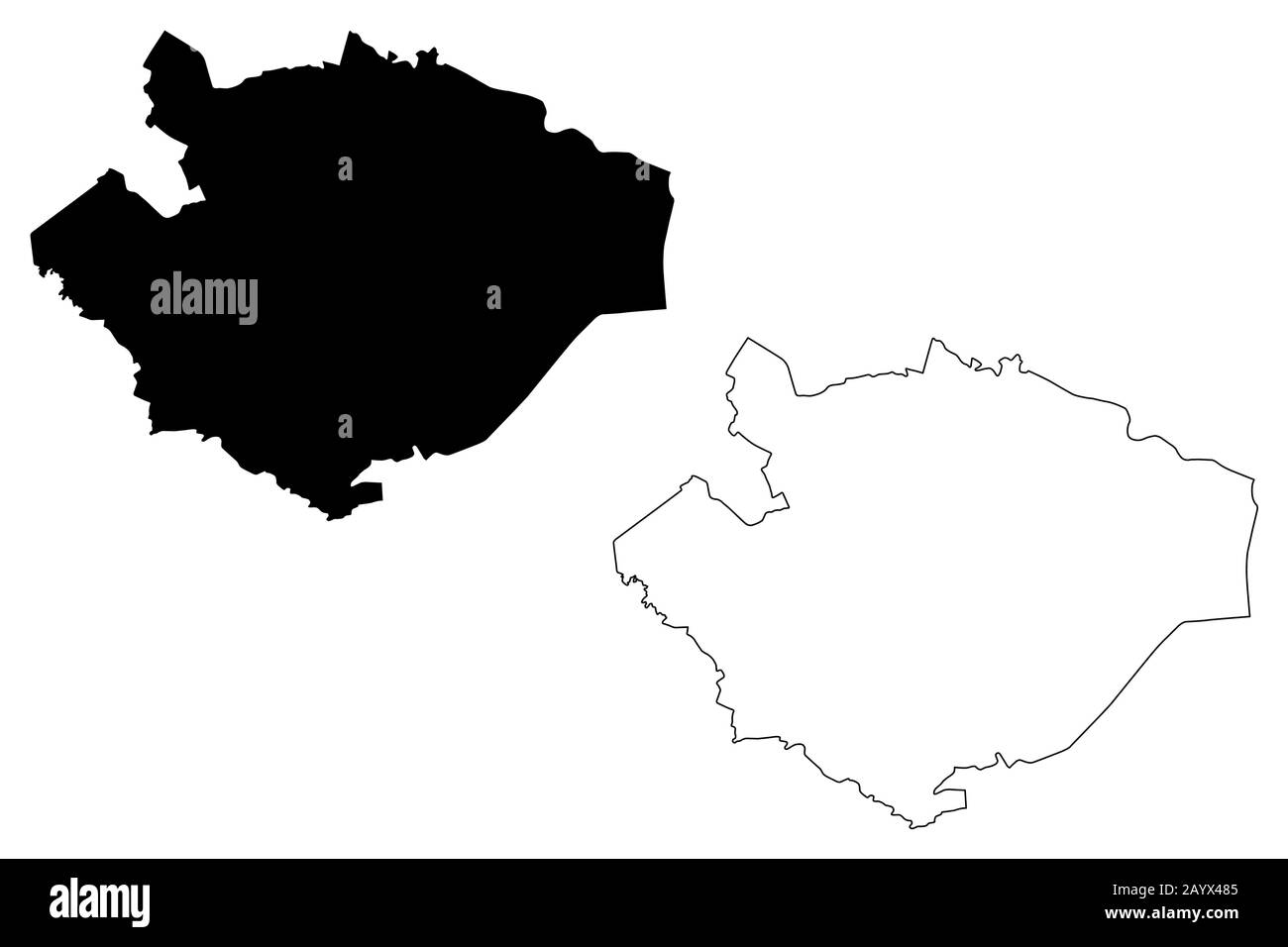 Illustration vectorielle de carte de la municipalité de Baldone (République de Lettonie, divisions administratives de Lettonie, municipalités et leurs unités territoriales), scr Illustration de Vecteur