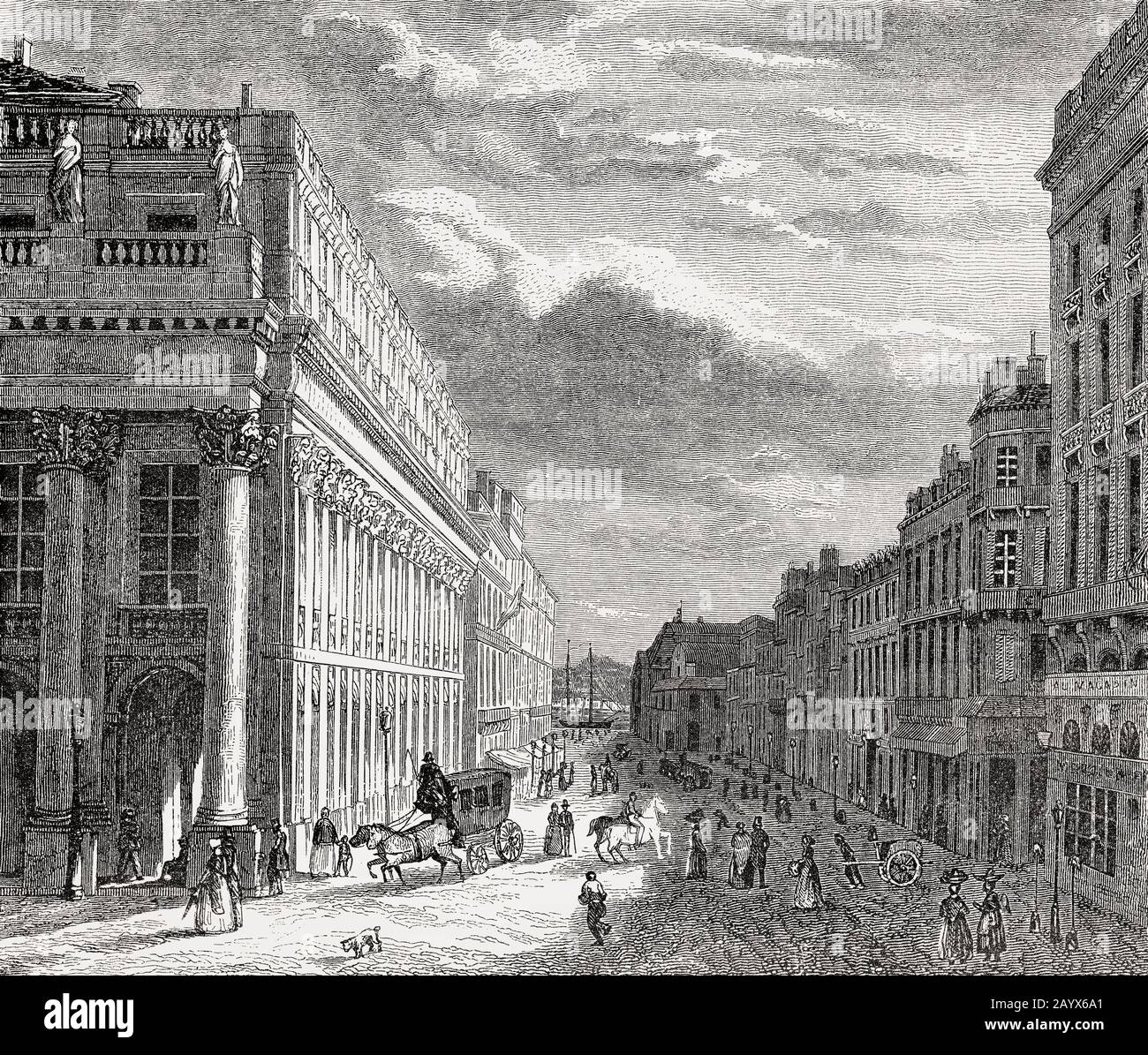 Rue du Château Rouge, Bordeaux, département de Gironde, France, XIXe siècle Banque D'Images