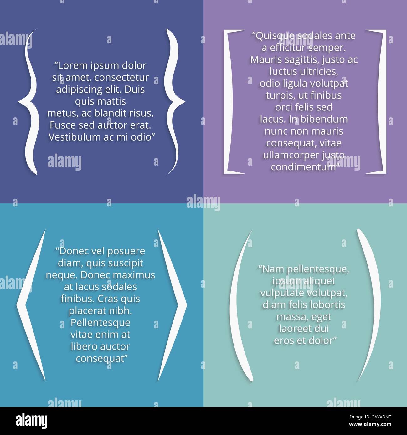 Fond Abstrait Vectoriel Avec Citation Entre Parentheses Jeu De Supports Pour La Note De Devis Et Le Commentaire Illustration Des Supports Arrondis Et Spiky Image Vectorielle Stock Alamy