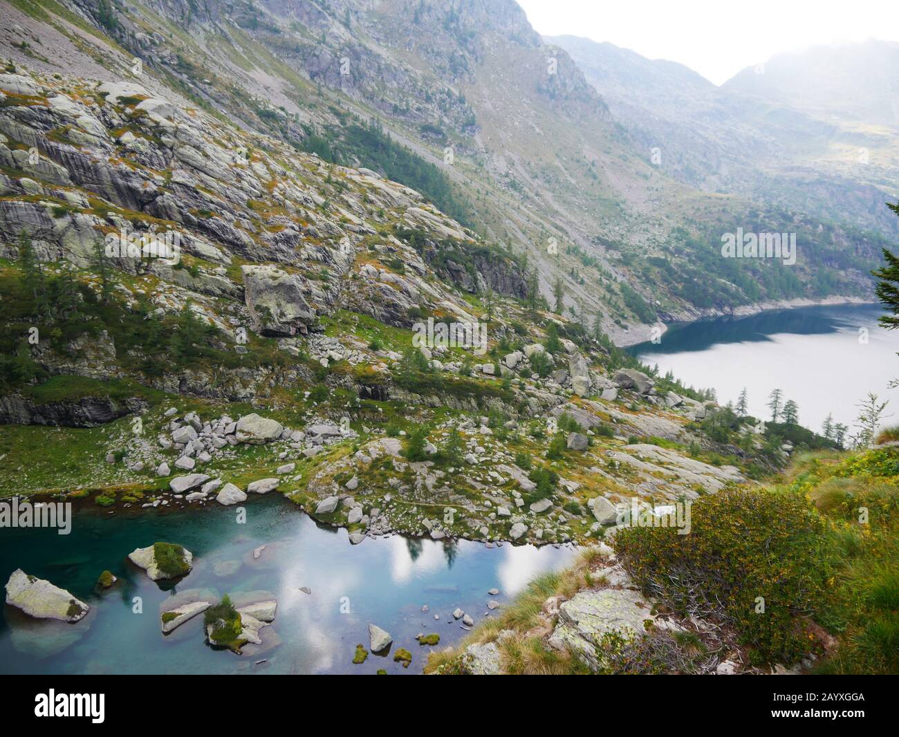 Sondrio, Italie: Les lacs alpins Laghi di Trona et Lago Zancone Banque D'Images