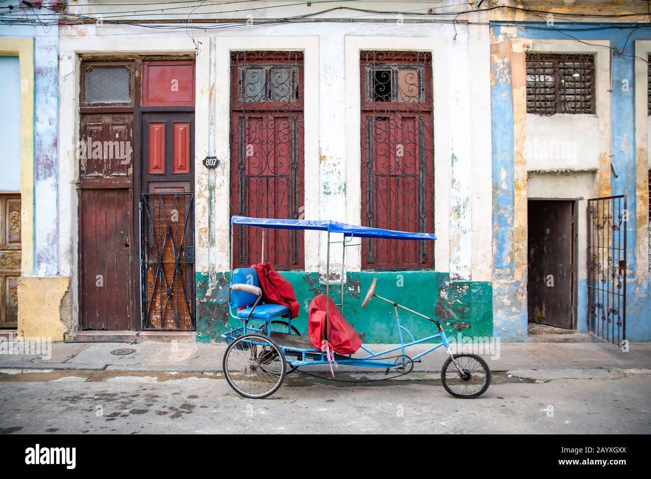 Vélo pousse-pousse à la Havane - Cuba Banque D'Images