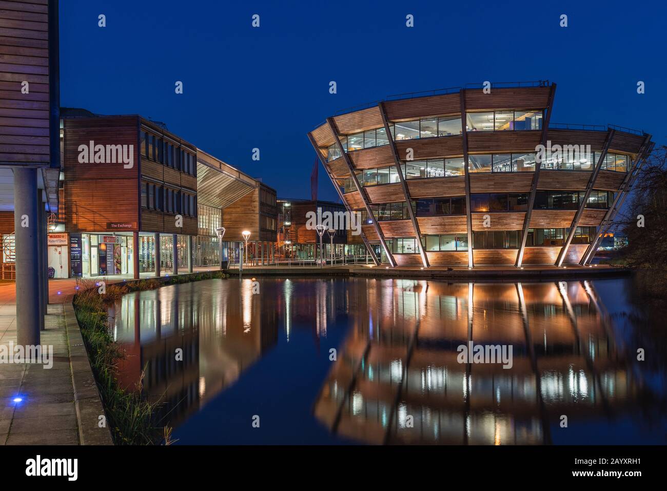 Nottingham, Angleterre 25/02/2020: Le but moderne - bâtiments construits du Jubilee Campus, Université de Nottingham, Banque D'Images