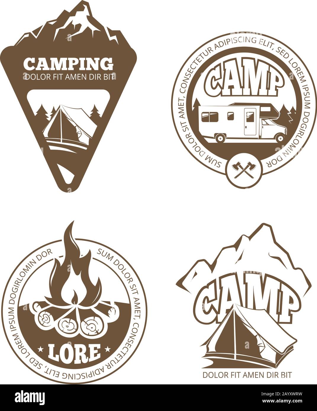 Logo de la montagne Camping en plein air Escalade de randonnée Voyage Logo de la montagne Camping en plein air Escalade de randonnée Voyage